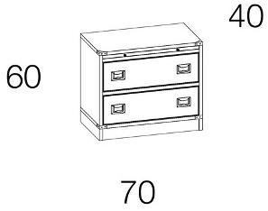 Caroti Прикроватная тумбочка из красного дерева с ящиками Via montenapoleone 566  - Вид №3