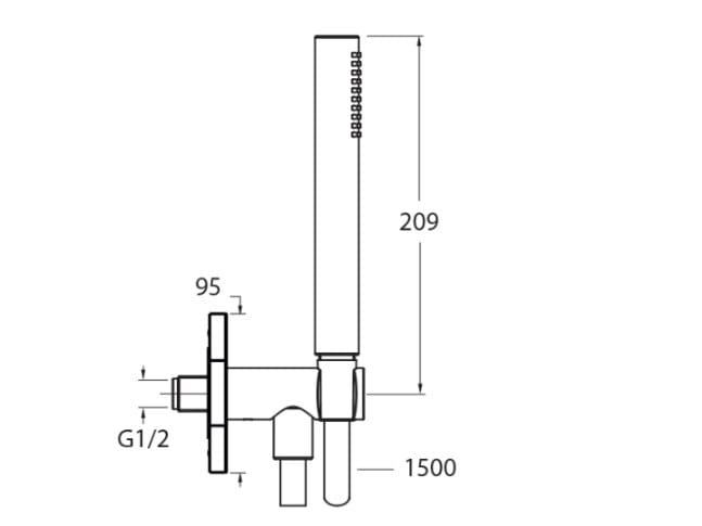 Ручной душ / держатель для душа из нержавеющей стали CRISTINA Rubinetterie дополнения для душа / ванны / умывальника - Inox collection ARCH-00001082 - Вид №2