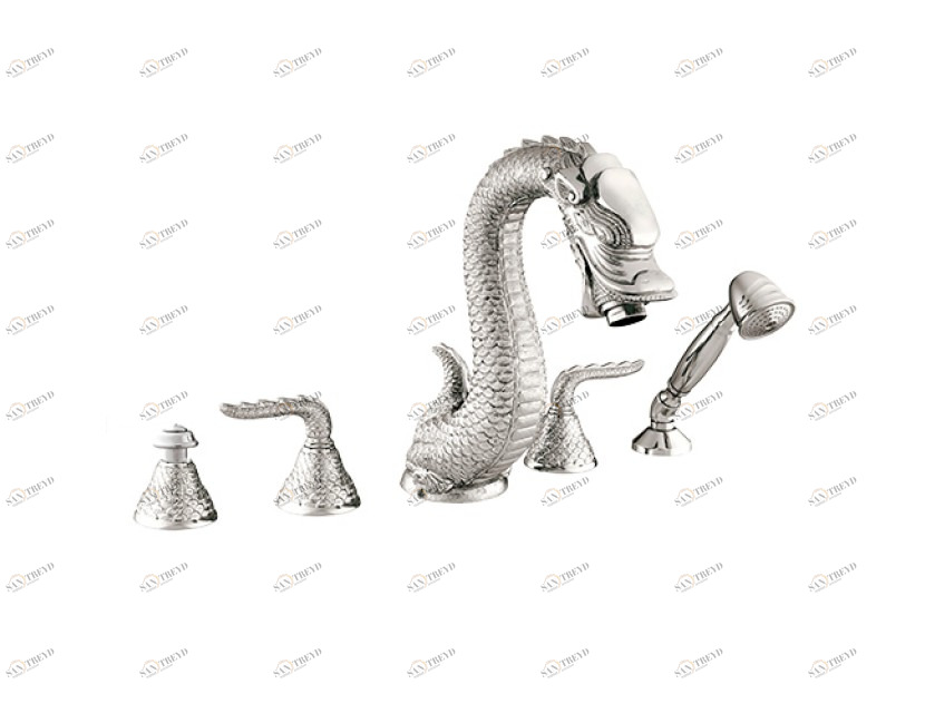 059016.000.50 Набор для ванны с пятью отверстиями Яркий хром Mestre Dragon