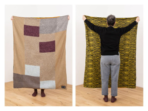 Двусторонний плед из шерсти и хлопка