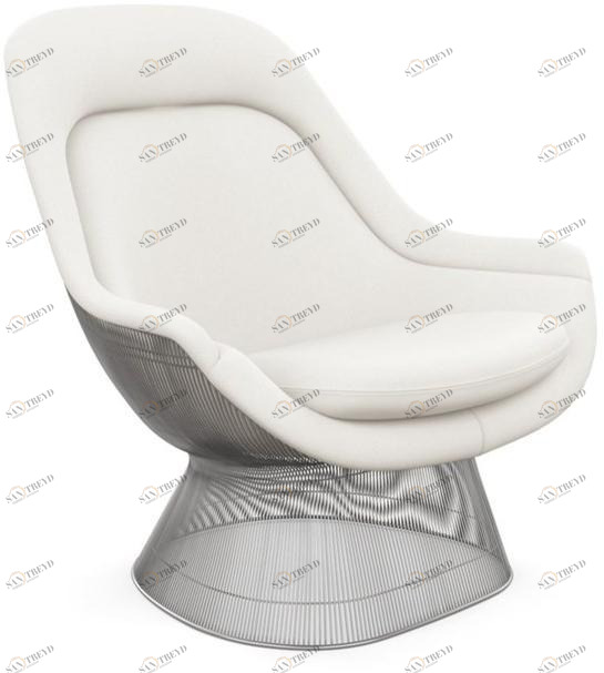 KNOLL Кресло из стали и ткани с подлокотниками Platner sun-id-1394845