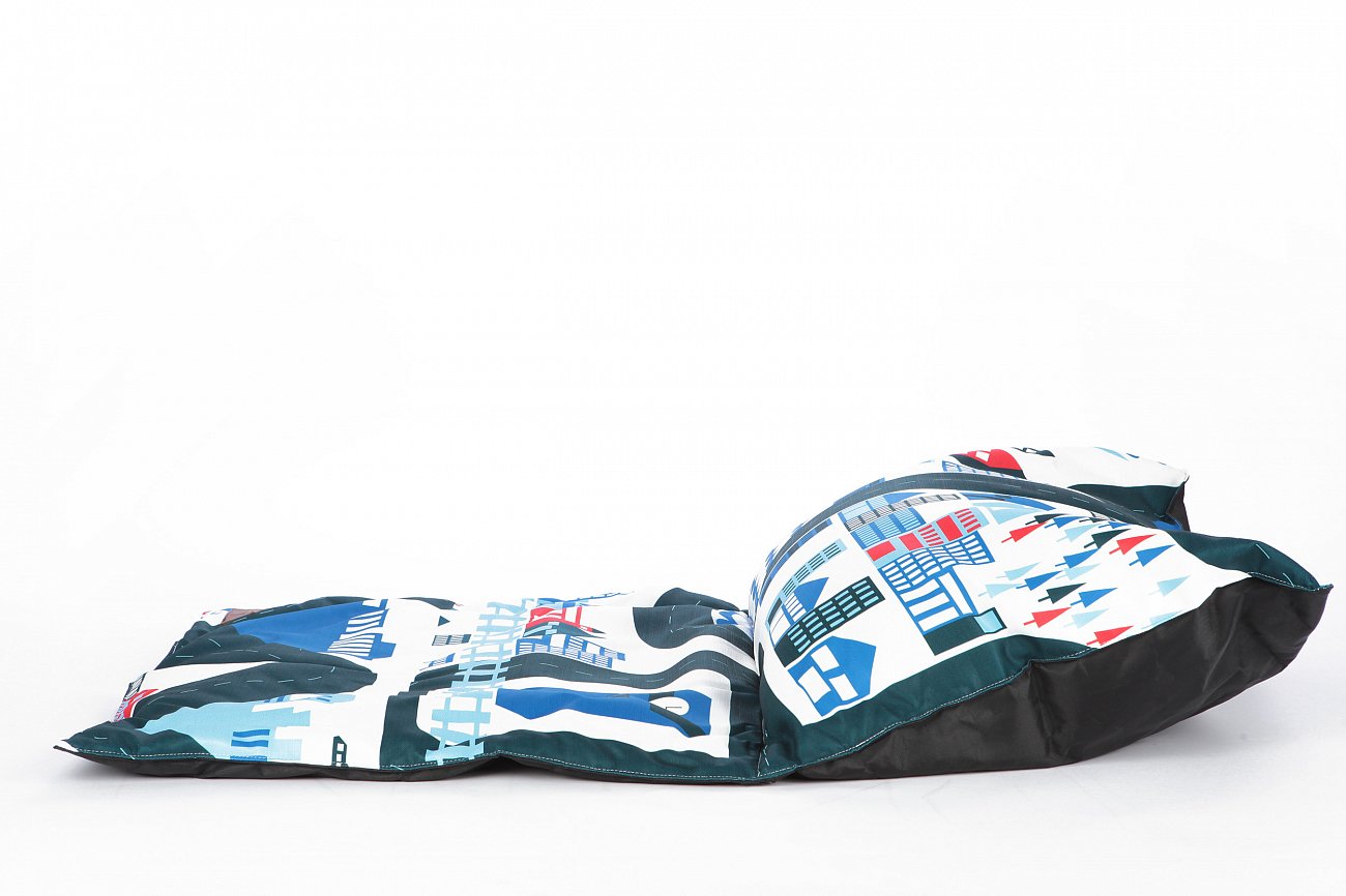 Пуфик-подушка с принтом 160х100 см City LAZY LIFE PARIS ДИЗАЙНЕРСКИЕ 051178 Белый;синий  - Вид №3