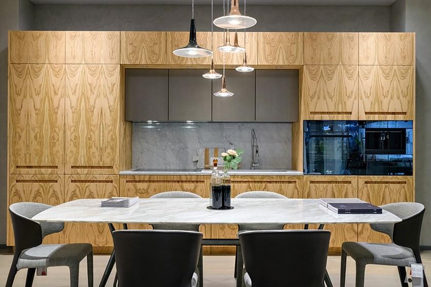 TM Italia Cucine Линейная кухня из черного дерева и белого каррарского мрамора D90 sun-id-1482047 - Вид №1