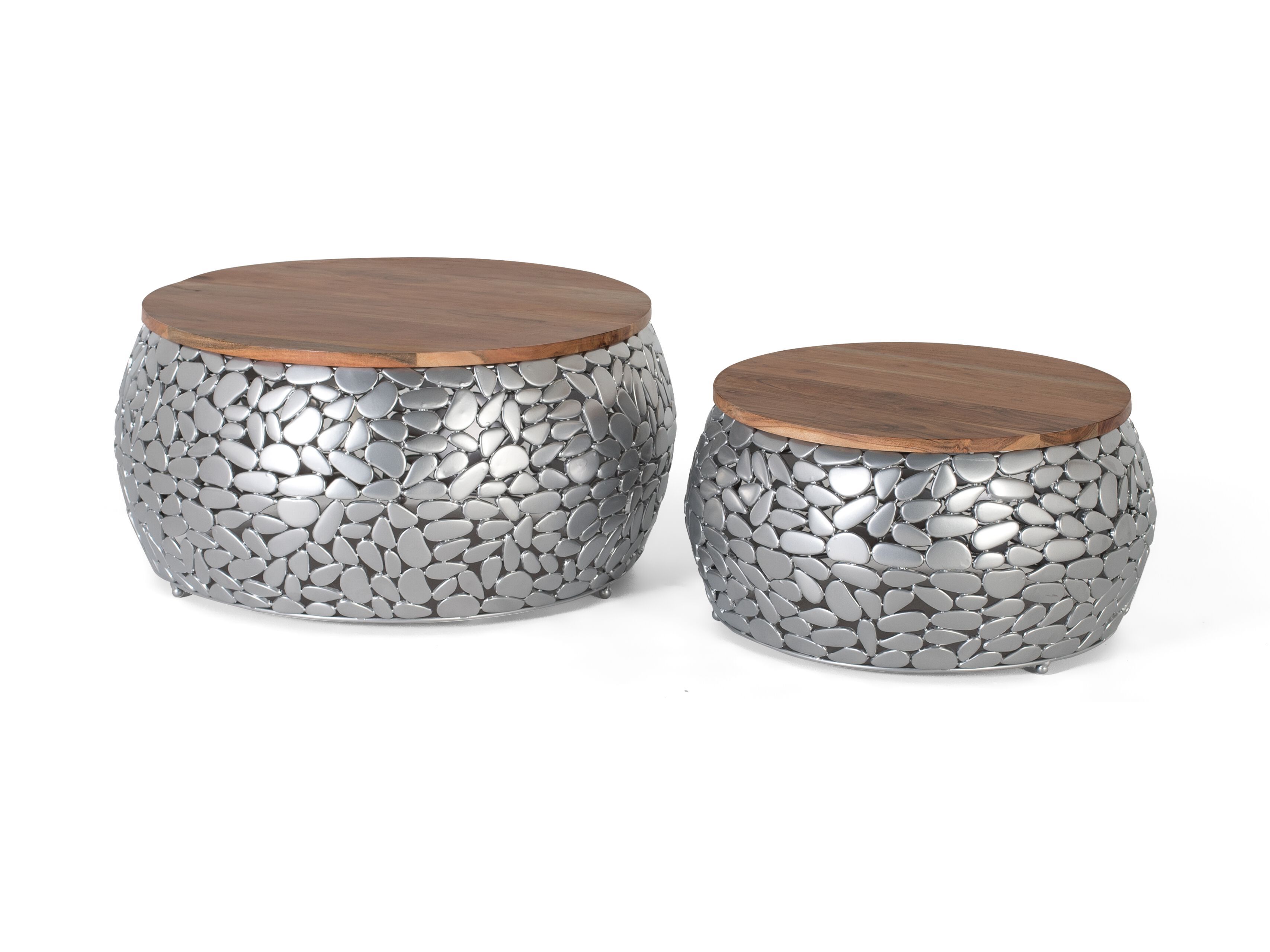 Круглый журнальный столик из алюминия и дерева Giner y Colomer 1490 ARCH-00118980