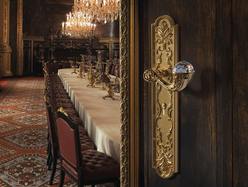 LINEA CALI' Латунная ручка в стиле Людовика xiv с кристаллами Swarovski® на пластине Brilliant crystal sun-id-1360944 - Вид №1