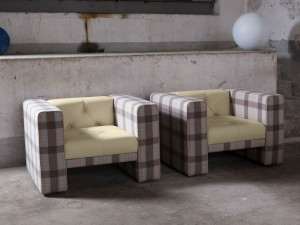 Капитонное кресло с подлокотниками