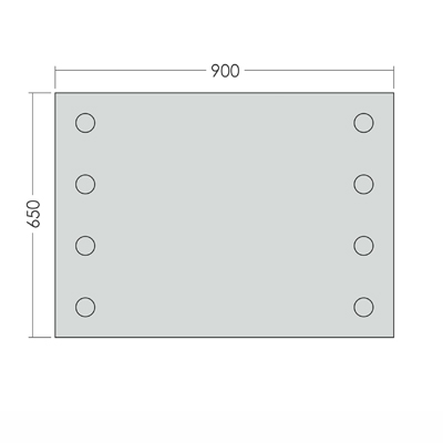 Зеркало гримерное с подсветкой прямоугольное "Стэллар-2" GRAUM ДИЗАЙНЕРСКИЕ 304052 Зеркальный  - Вид №1