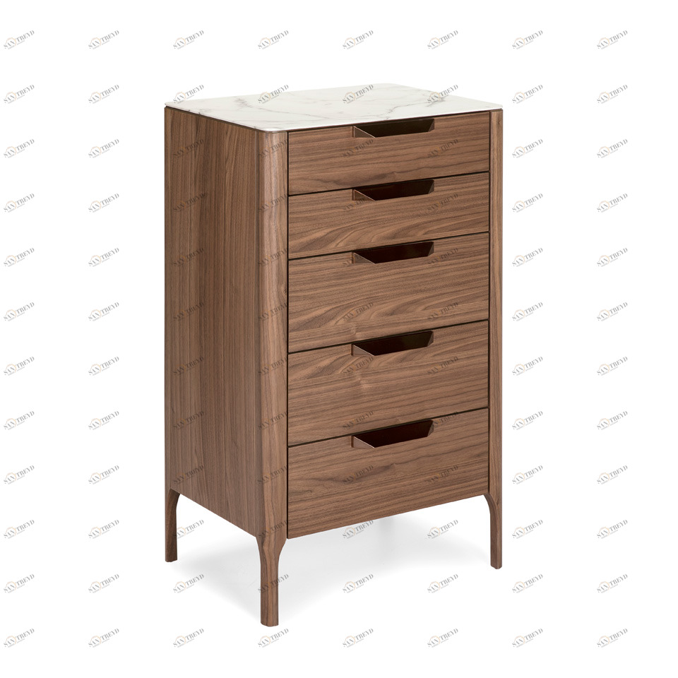 Комод деревянный высокий с 5 ящиками орех CP1806-A от Angel Cerda ANGEL CERDA ДИЗАЙНЕРСКИЕ 321300 Коричневый;орех 