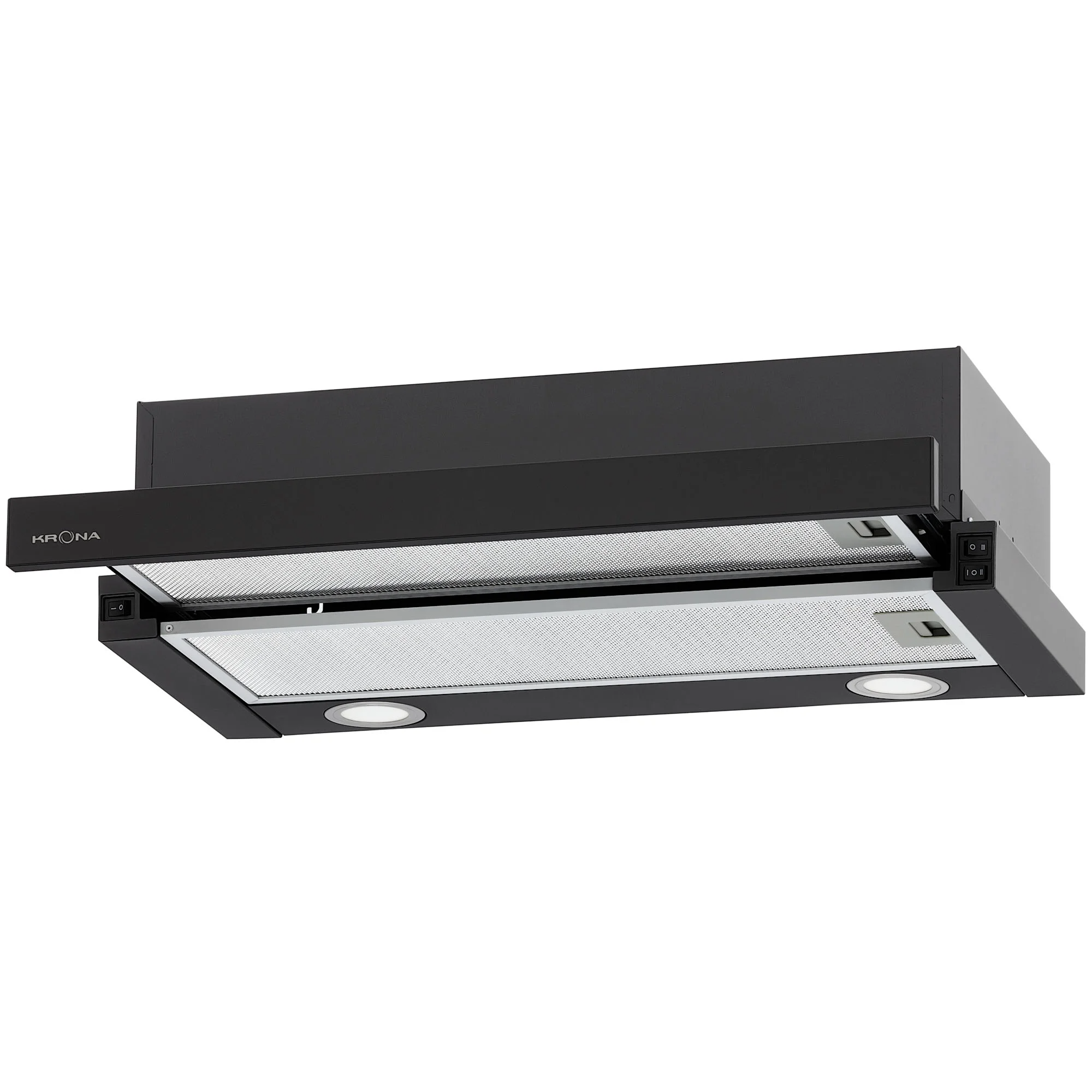 9063332 Вытяжка телескопическая KRONA KAMILLA T 600 2 motors черный/серый STDN-0044406 - Вид №1