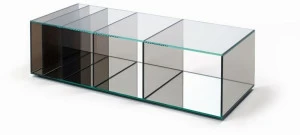 Glas Italia Прямоугольный журнальный столик из хрусталя с отделением для хранения вещей Deep sea