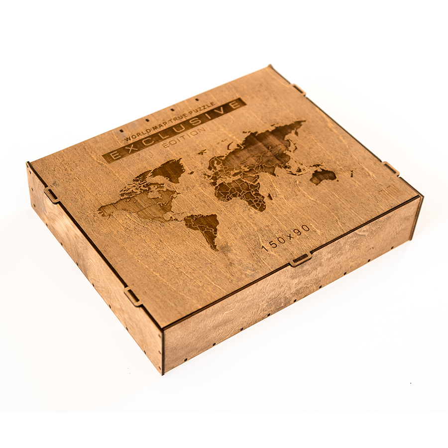 19-18 Карта-пазл wall decoration exclusive 150х90 см европейский дуб, африканское сапеле, американский оре Mimi  - Вид №6