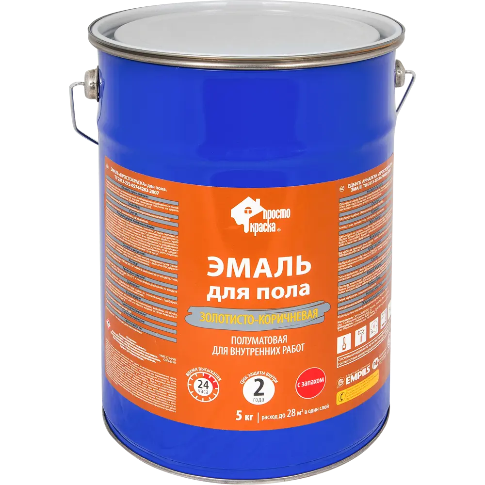 Эмаль для деревянных полов ПРОСТОКРАСКА золотисто-коричневая 5 кг 82181084 STLM-0021311 - Вид №1