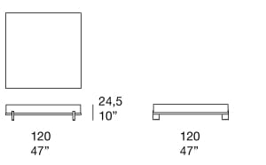 Квадратный журнальный столик из массива ясеня Paola Lenti PALINSESTO ARCH-00114089 - Вид №1