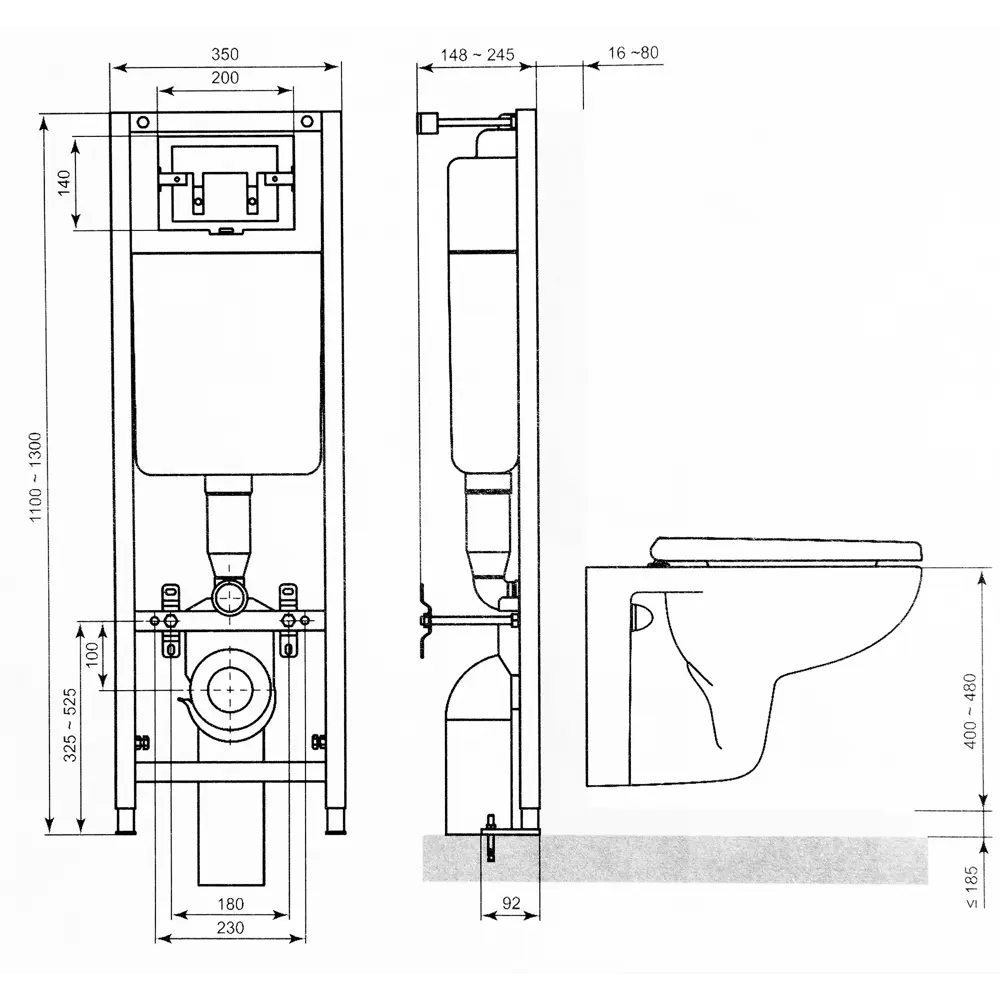 Инсталляция для подвесного унитаза Ideal Standard с кнопкой цвет хром 82222344 STLM-2119106  - Вид №6