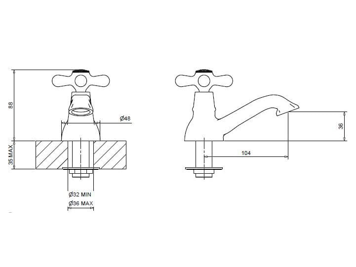Смеситель для раковины из хромированной латуни Bugnatese Old ' 800 ARCH-00015002