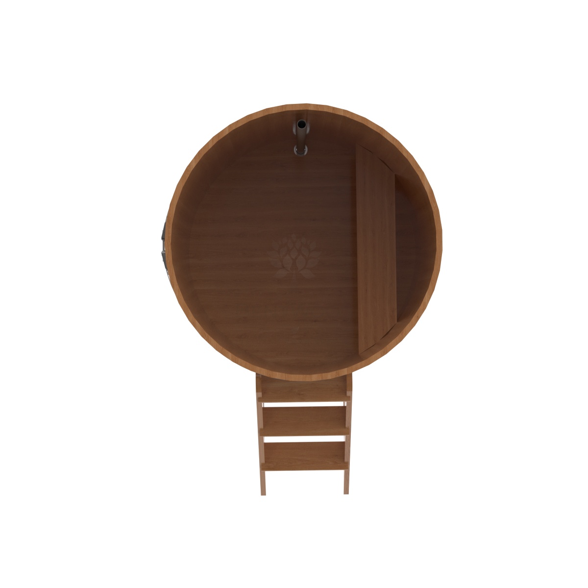 1287 Купель круглая из дуба d=1,17х1,4 натуральная Alyarus  - Вид №4