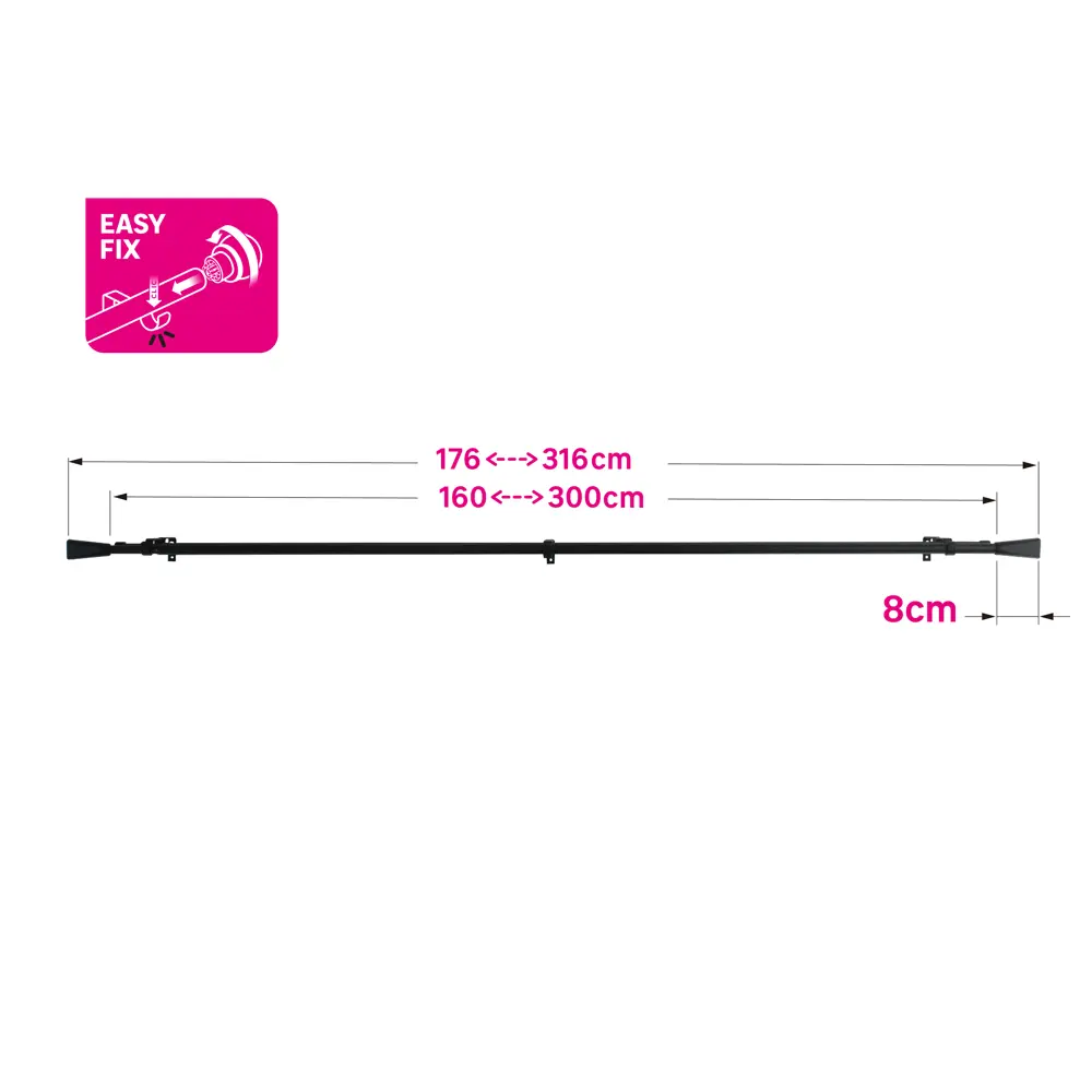 INSPIRE Двухрядный карниз Грани для портьер и тюля 160-300 см 84407307 STLM-0049480 - Вид №6