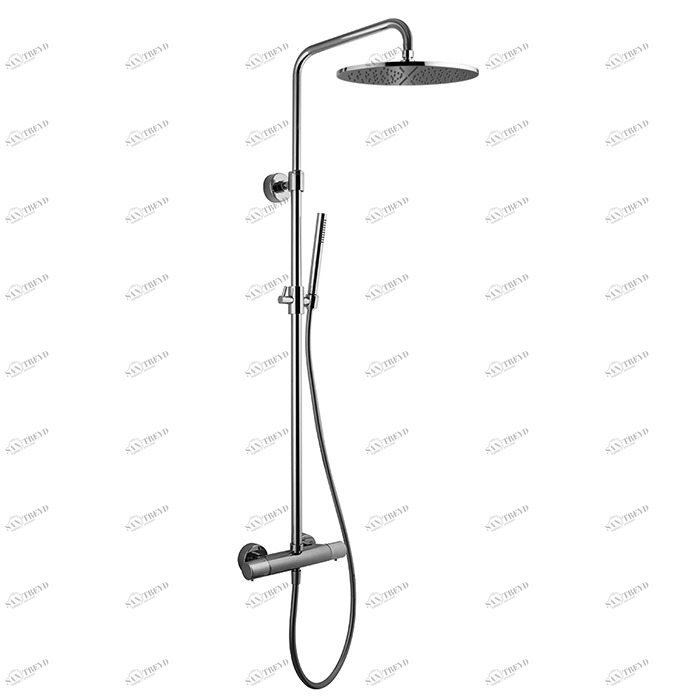 F4285/R306 Смеситель для душа термостатический внешнего монтажа с душевой стойкой, верхним душем и душевым комплектом FIMA CARLO FRATTINI Wellness 