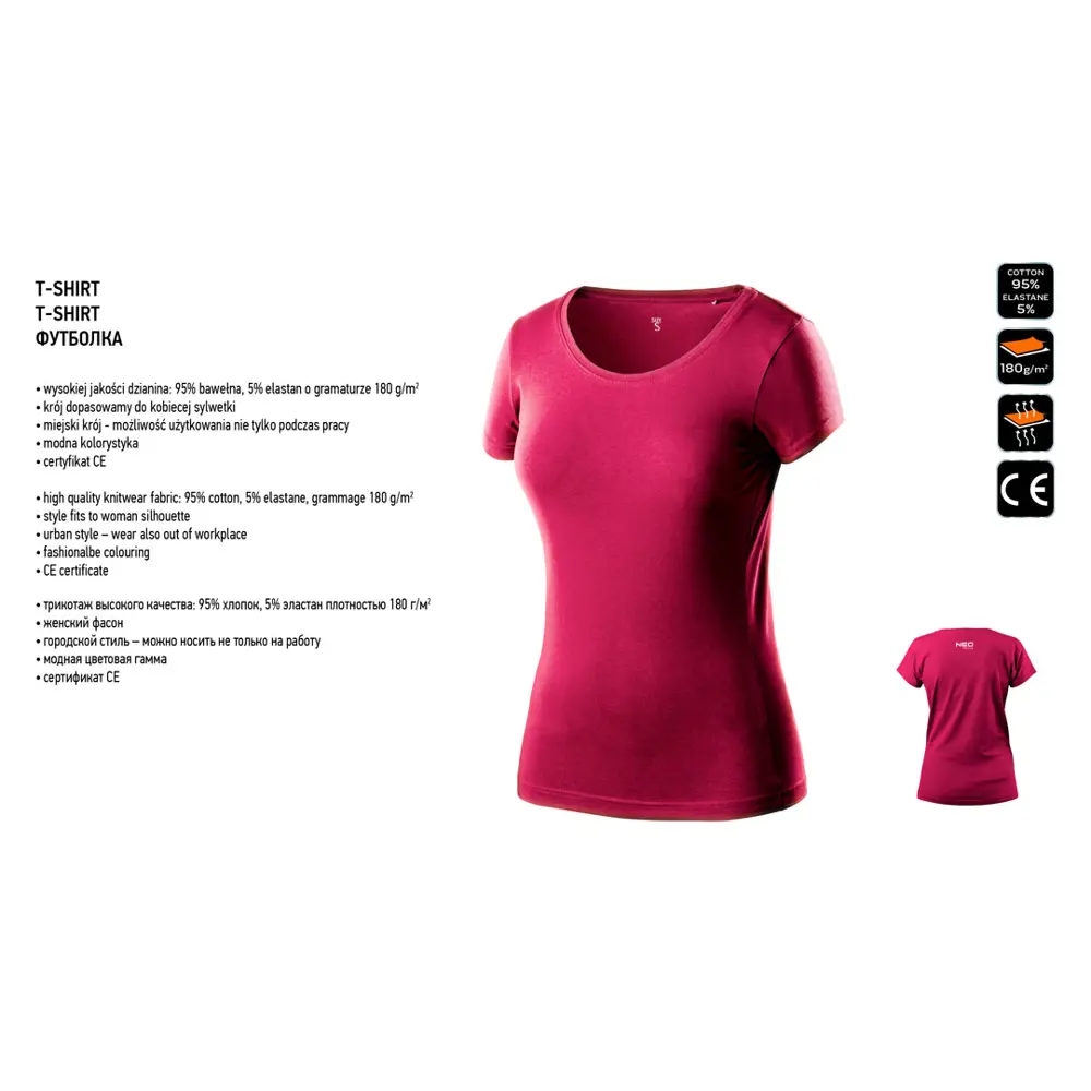 Футболка женская Neo Tools Woman line бордовая размер S рост 168 STLM-2126541 - Вид №1