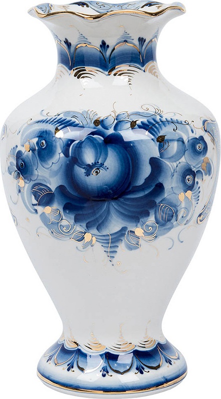 10612896 Гжельский фарфоровый завод Ваза "Нежность" (золото) Фарфор, Керамика 