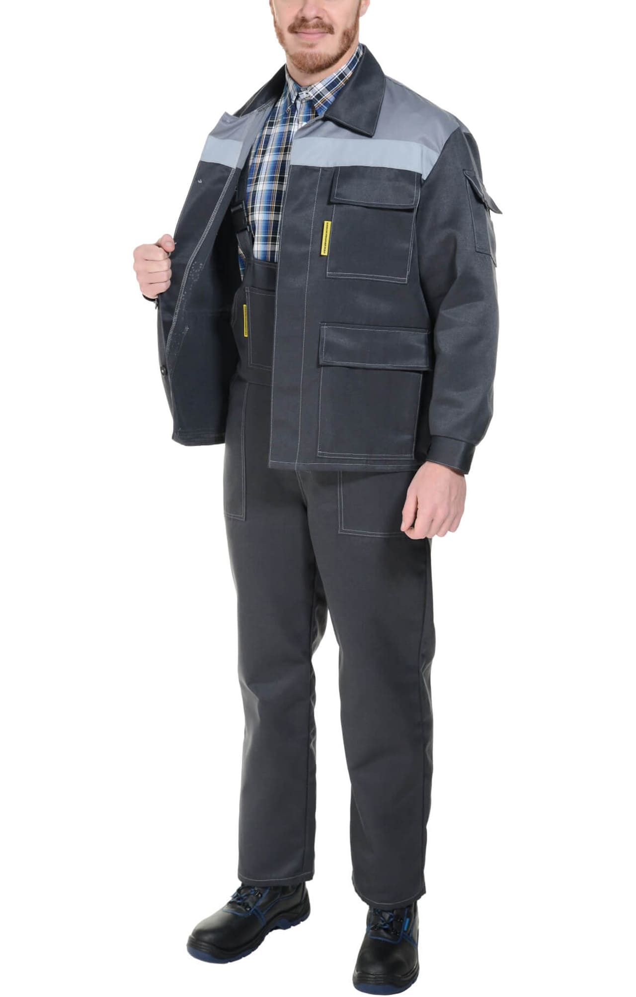 63825 Костюм "Коммунальщик" с СОП темно-серый светло-серый  Летняя спецодежда  размер 44-46/170-176  - Вид №7