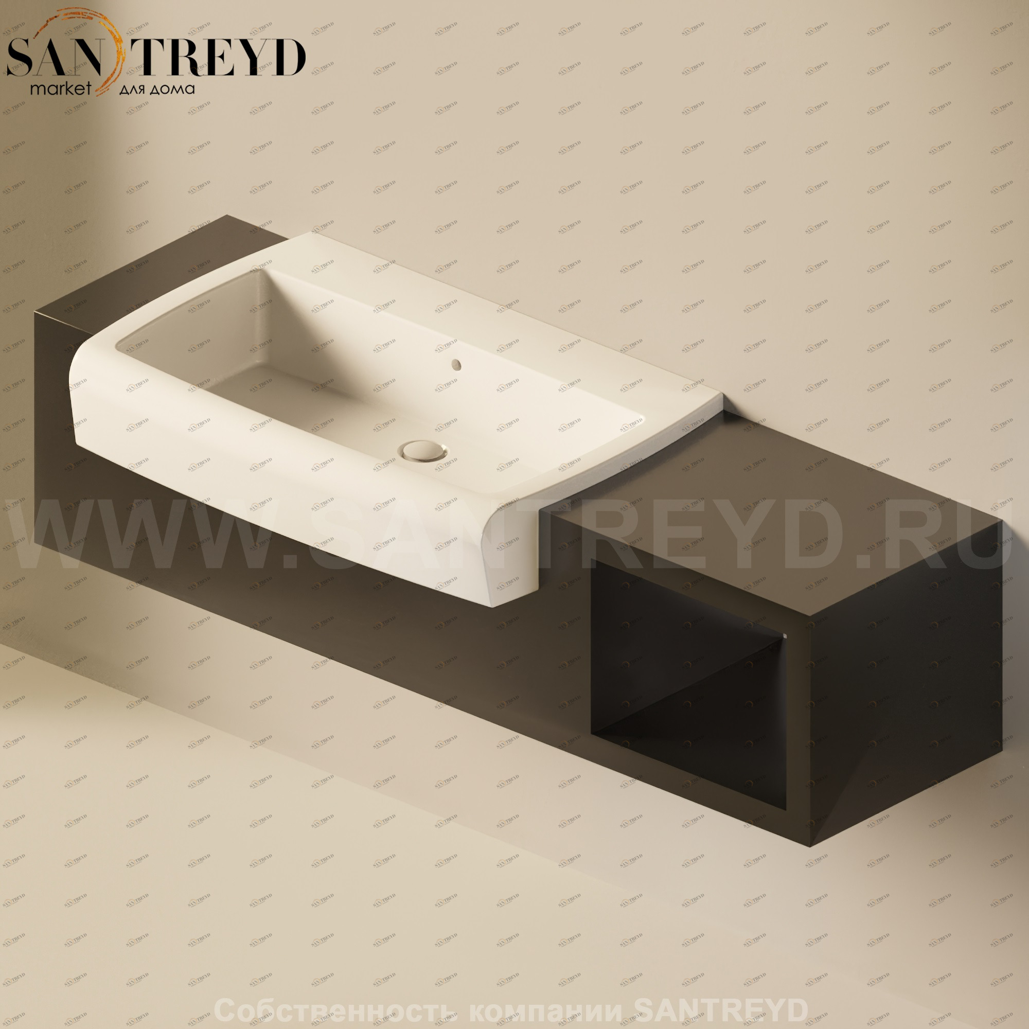 Flaminia UNA Консоль для раковины от 160 до 240 см с местом хранения черная UNA90V1.9017 Ceramica Flaminia UNA90V19017