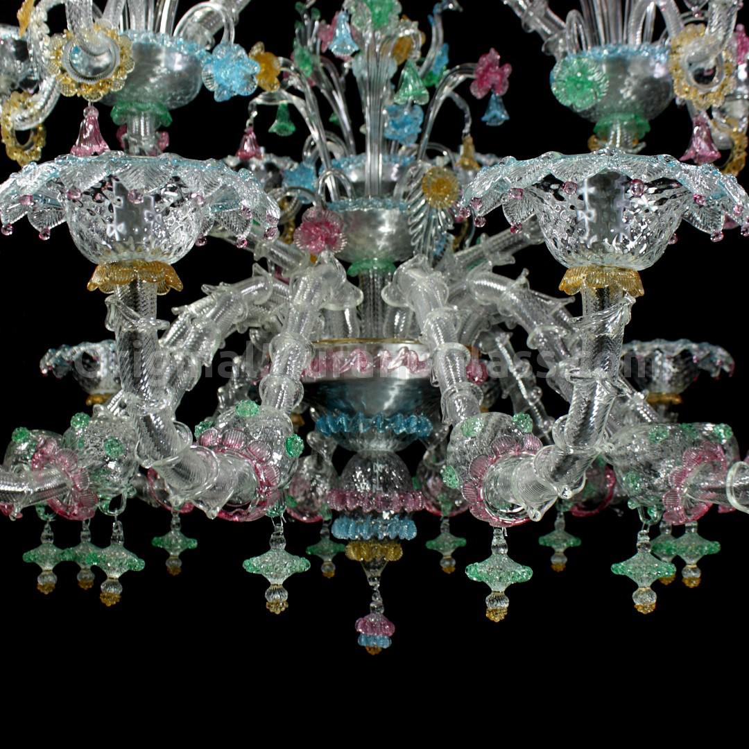 1065 ORIGINALMURANOGLASS Люстра Ессения на 21 лампочку - Реццонико - муранское стекло OMG  см  - Вид №1