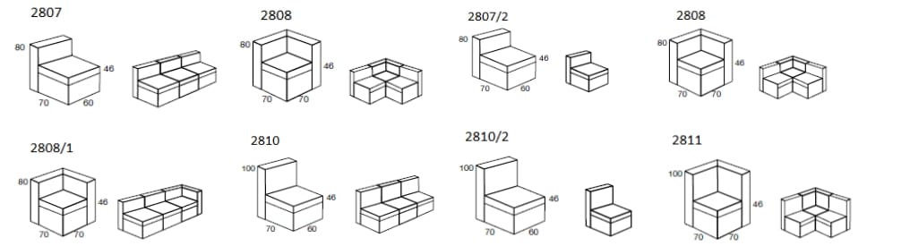 Модульный тканевый диван Sedex Kubic ARCH-00119158