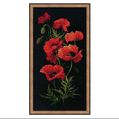 1057 Набор для вышивания Маки 25 х 50 см RIOLIS Сотвори Сама 