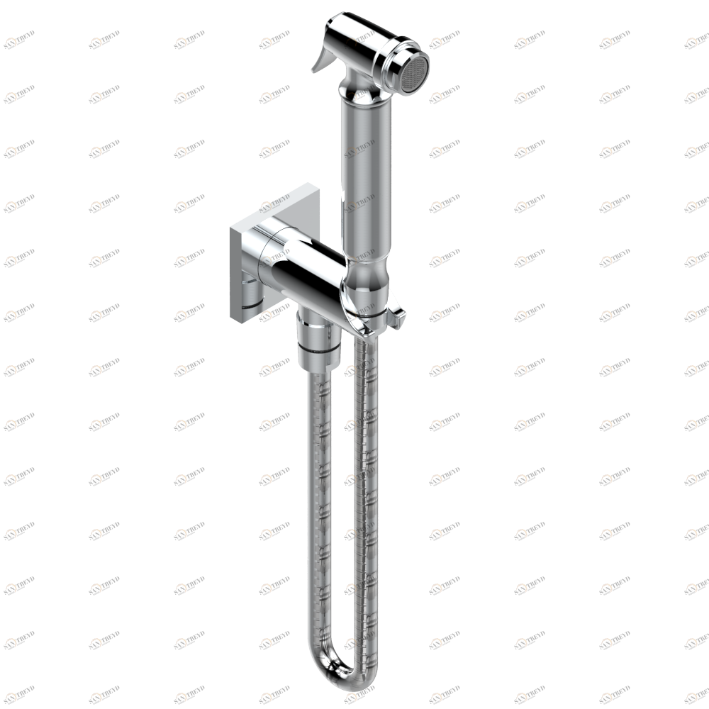 G5E-5840/9 Комплект для гигиенического душа: лейка с клапаном, усиленный шланг 1,25м и вывод для шланга со встроенным защитным остановом Thg-paris Soho Хром G5E 5840/9 A02 CAT.A