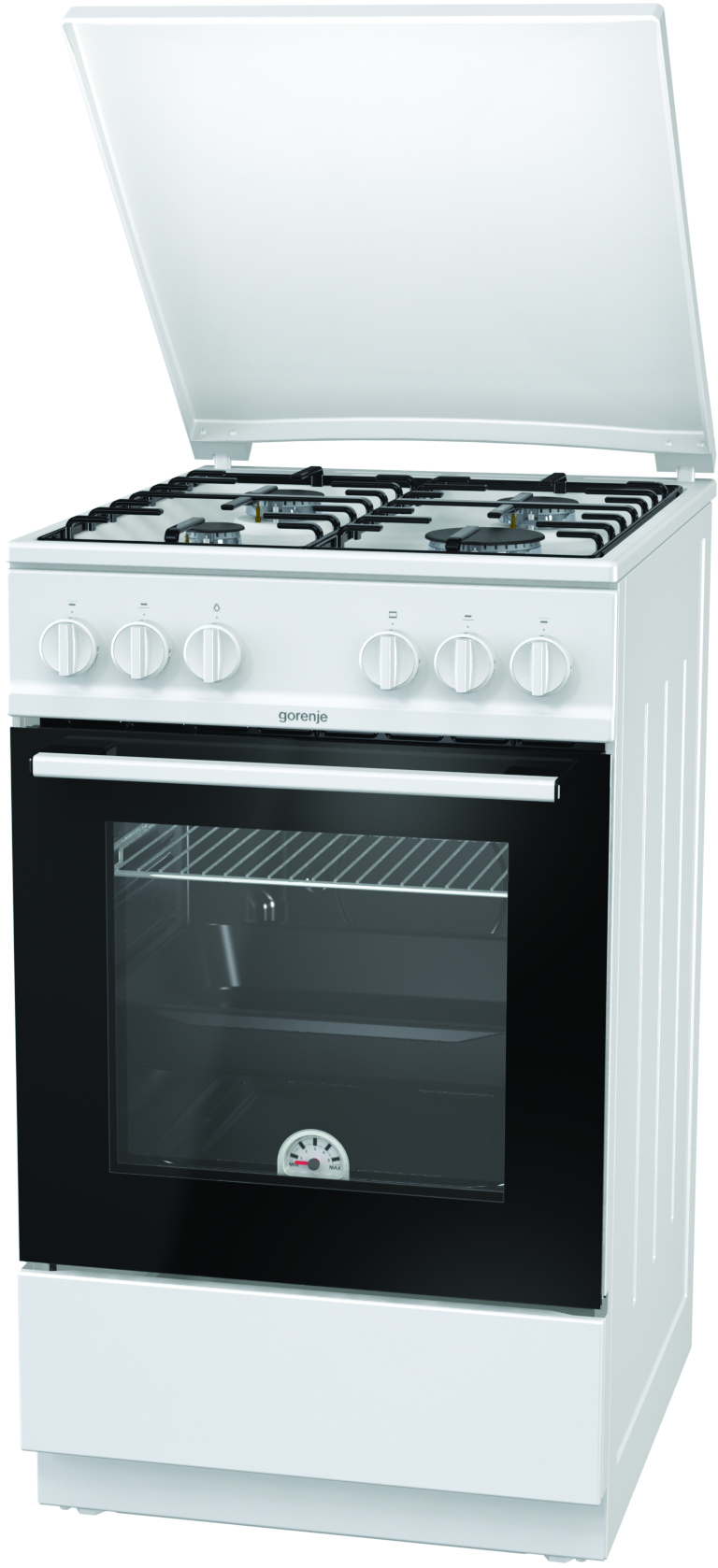 GN5112WH Газовая плита / 85х50х60, газовая, 71 л, электроподжиг, белый Gorenje Santreyd  - Вид №1