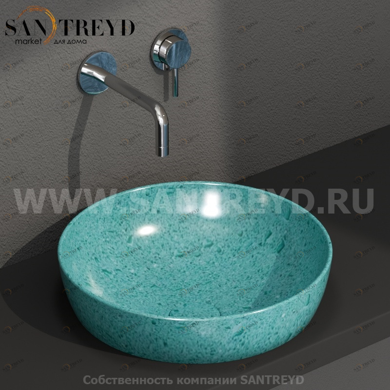 B6T38GT Встроенная раковина под столешницу круглая Ceramica Globo T-EDGE