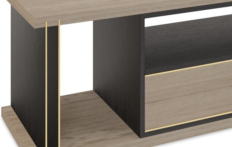 FRATO Низкая деревянная тумба под ТВ с ящиками Dhaka Ffu370009aaa  - Вид №2