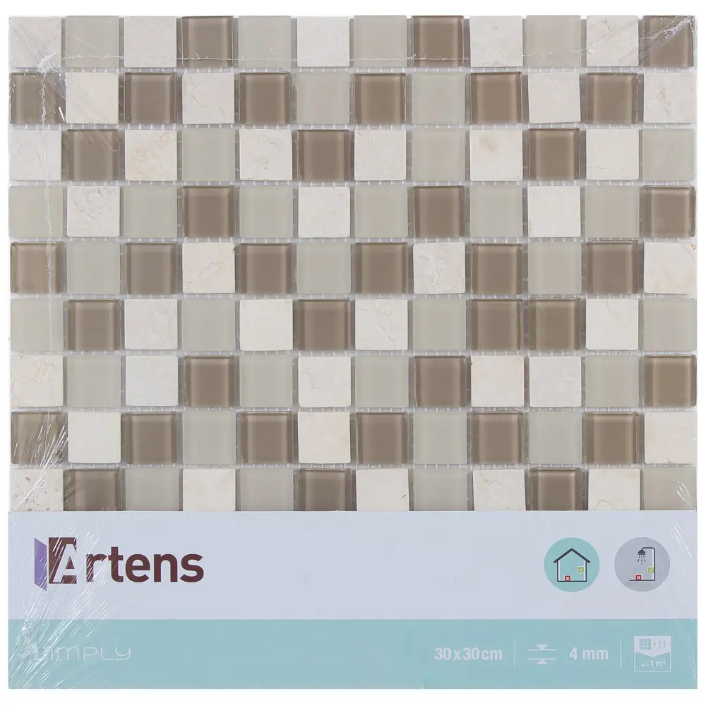 Мозаика стеклянная Artens Simply 30x30 см цвет бежевый 18731792 STLM-2016194 - Вид №8