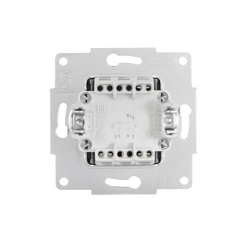 Выключатель Lezard Vesna встраиваемый, 2 клавиши, цвет титан 87103839 STLM-1563389 - Вид №2