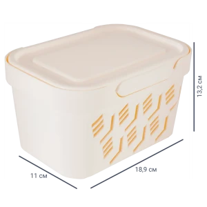 Ящик Deluxe с крышкой 19x13x11 см 1.9 л пластик цвет бежевый