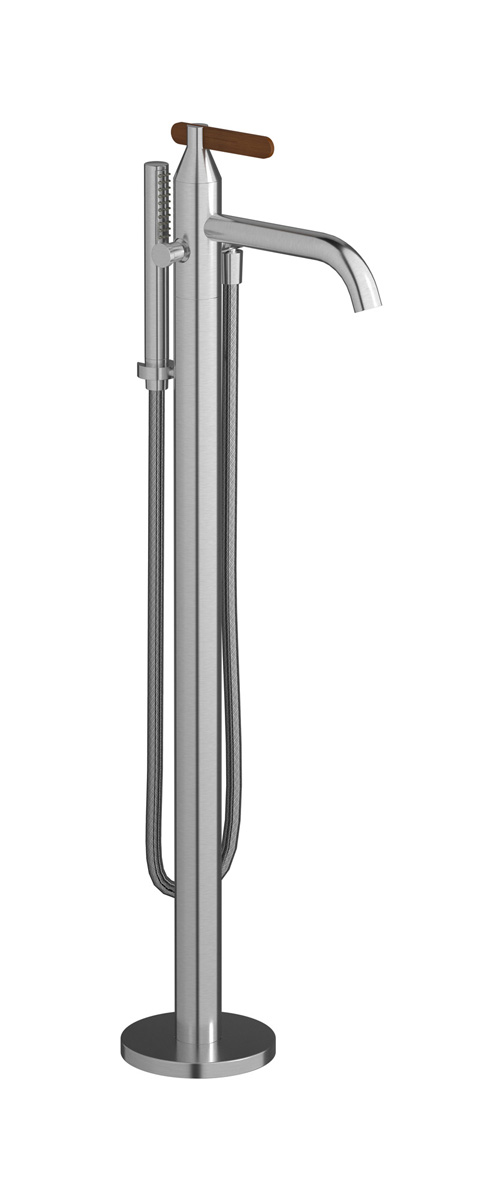 Напольный смесиель для ванны с встроенным душем. WE ARE IB ol398is Brushed Nickel Soho