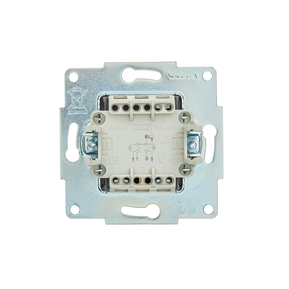 Выключатель встраиваемый Lezard Asti 2 клавиши с подсветкой цвет кремовый STLM-2124726 - Вид №2