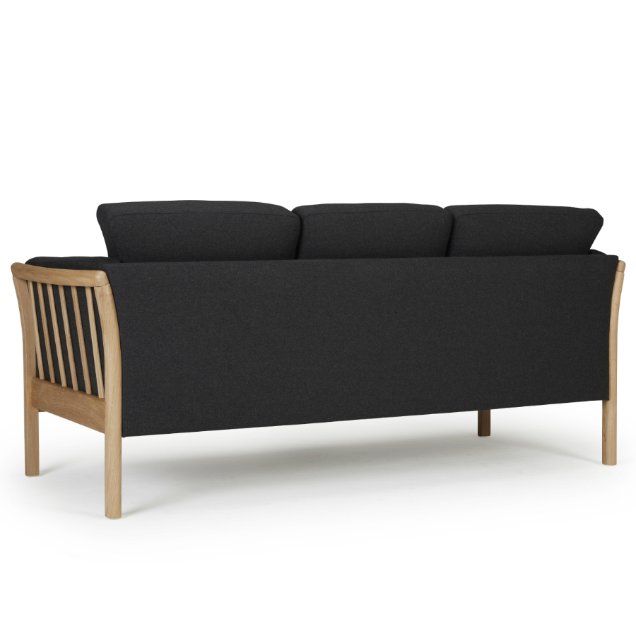 Диван трехместный Aya, цельный лакированный дуб, темно-серый Kragelund 12903202525 - Вид №4