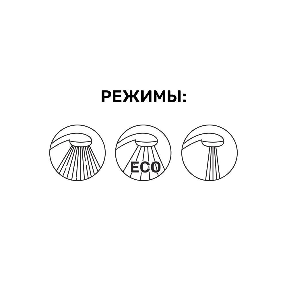 GFmark - Набор душевой, лейка душ 3 режима +шланг+кронштейн, код: 3007  - Вид №4