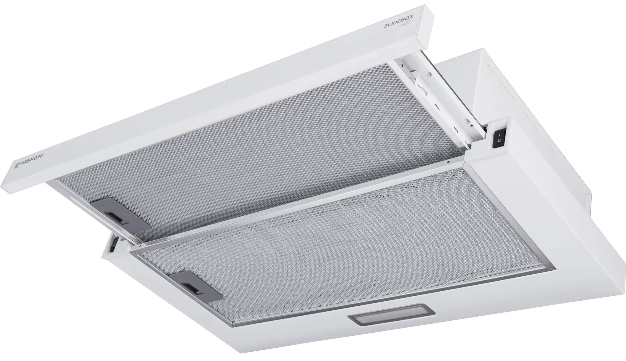 9168707 Вытяжка телескопическая Meferi SLIDEBOX60WH LIGHT белый/белый STDN-0038235 - Вид №1