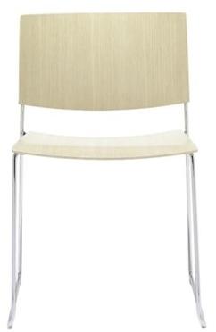 Andreu World Стул из дуба, штабелируемый салазками, со встроенной подушкой Sit Si1207 - Вид №5