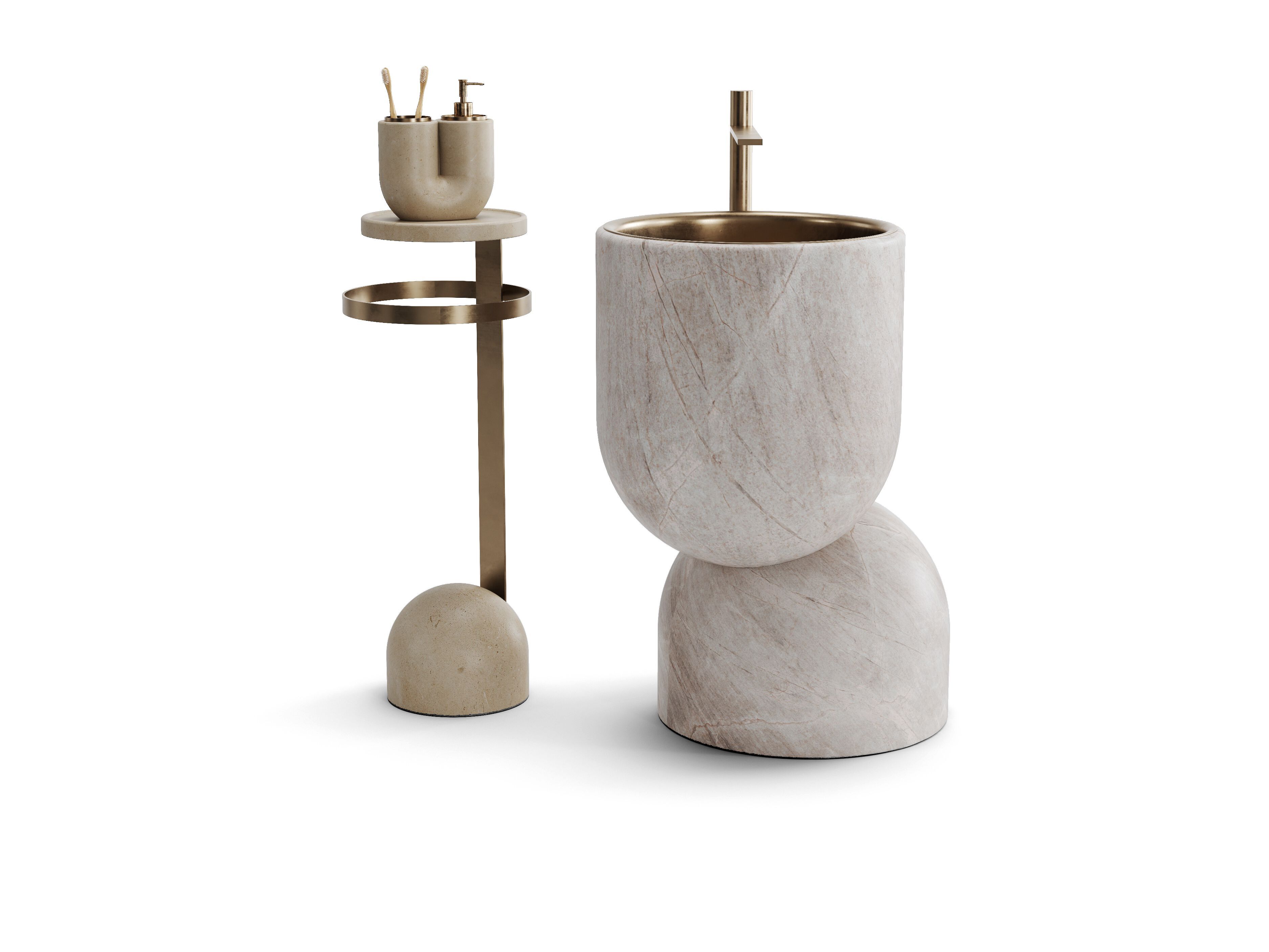 Отдельно стоящий умывальник из камня Лечче PIMAR L27 - MAAT ARCH-00135115 - Вид №1