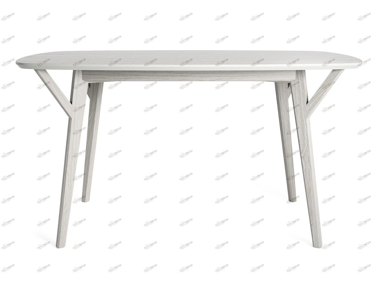 Обеденный стол прямоугольный беленый дуб, молочный 140 см Proso THE IDEA  210034 Беленый дуб;бежевый 