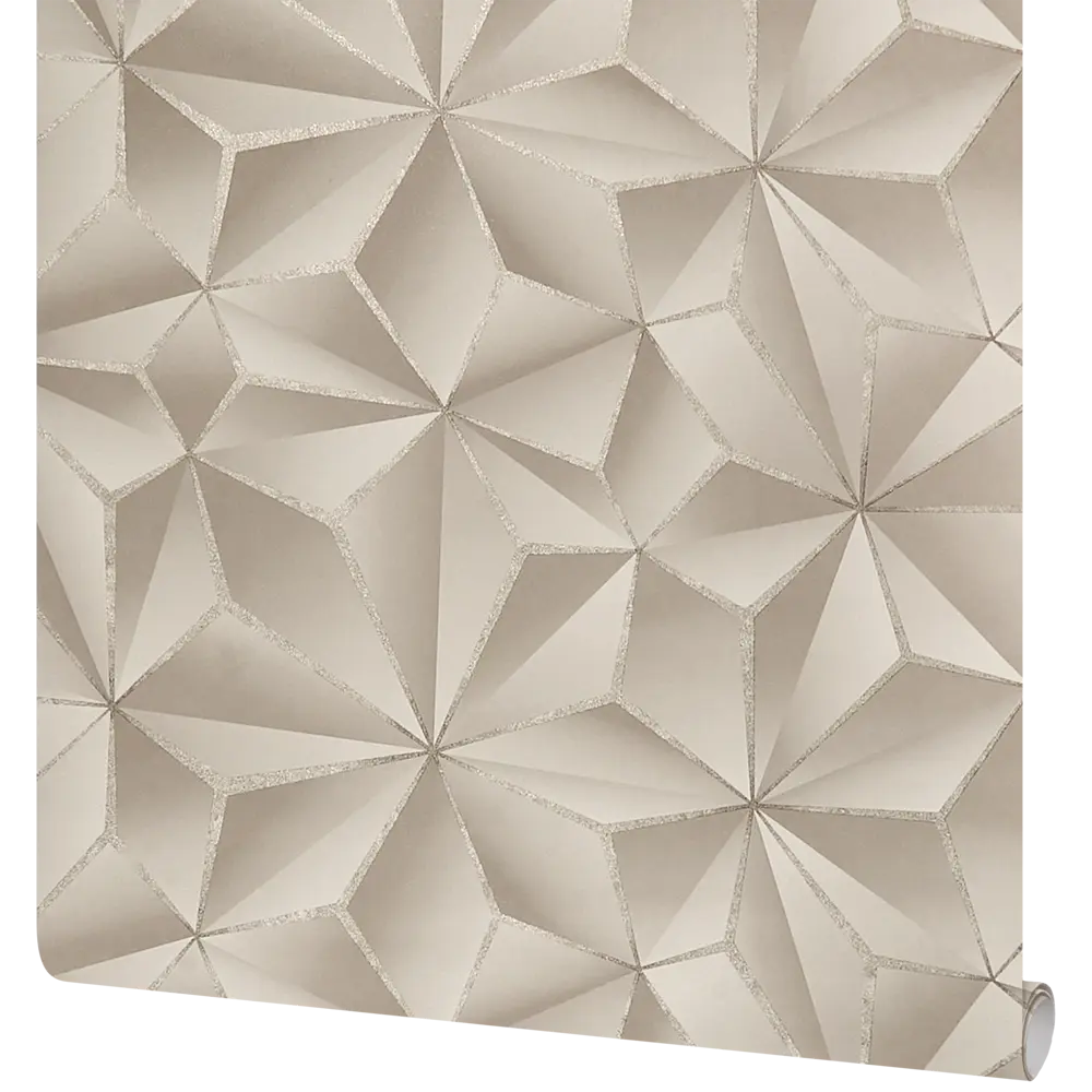Обои флизелиновые Ateliero Kaleidos бежевые 1.06 м AT88187-13 Kaleidoscope STLM-2113764