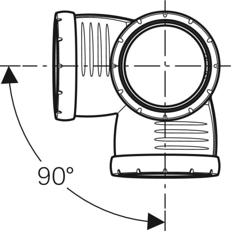 GEBERIT 393.559.14.1 Крестовина двухплоскостная Geberit Silent-Pro 87,5°  - Вид №2