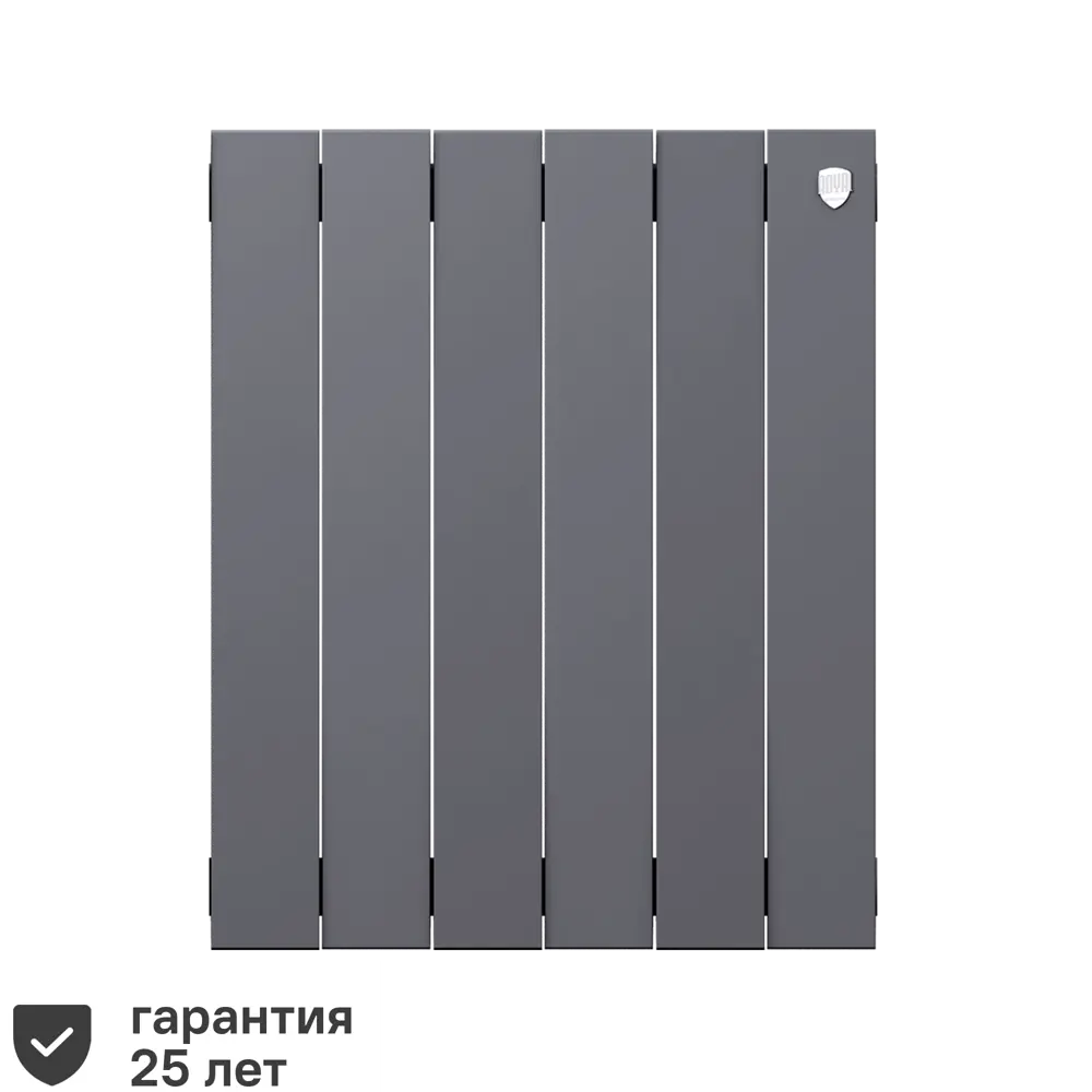 Радиатор секционный Royal Thermo Pianoforte 500/100 6 секций боковое подключение биметалл серый STLM-2075304 - Вид №1