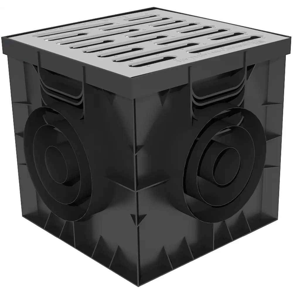 Дождеприемник с решеткой Gidrolica 300x300x300 мм цвет черный STLM-2182869