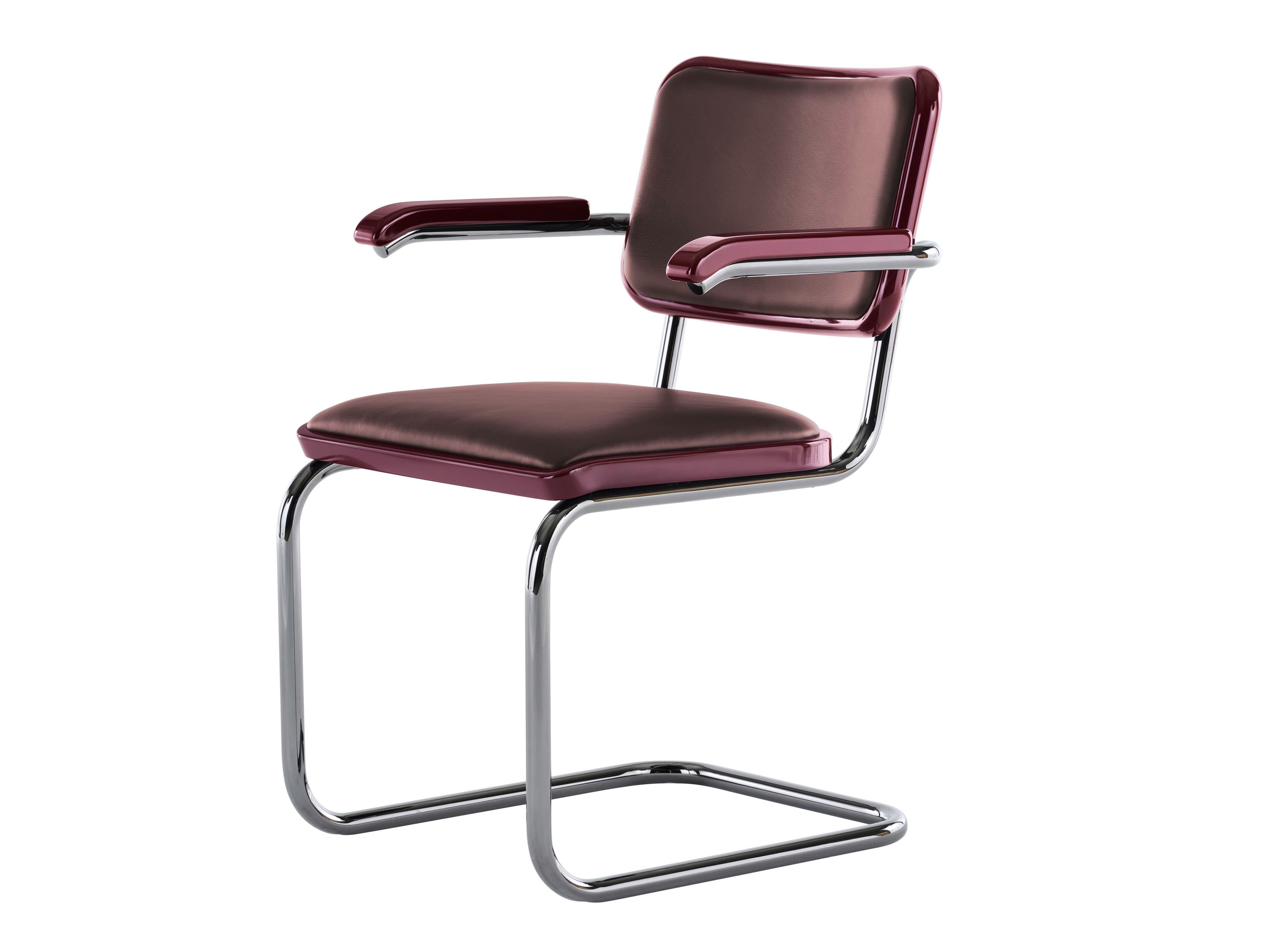 Стальной и кожаный консольный стул THONET JS. THONET ARCH-00115948