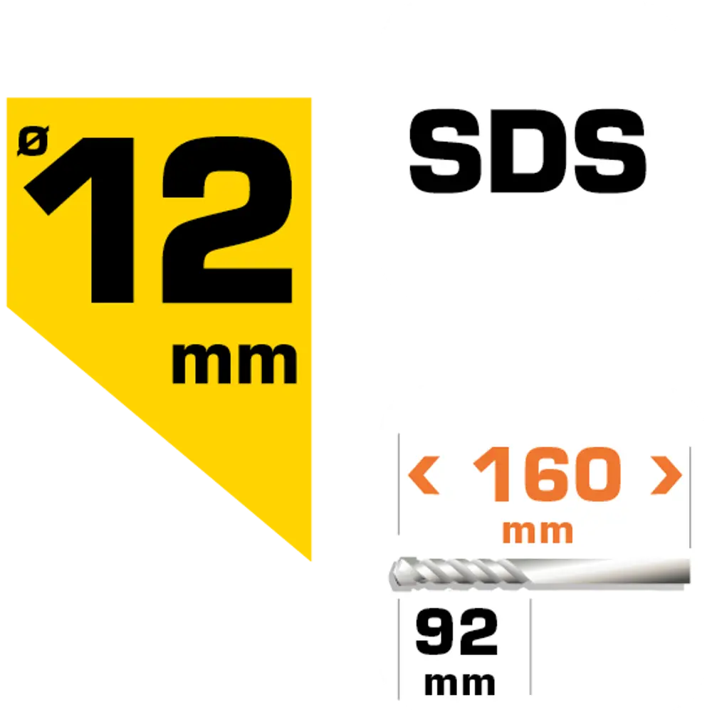 Бур по бетону SDS-plus Dexter к. Pro FD-A0027 12х92х160 мм 16659580 STLM-2064575  - Вид №5